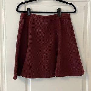 Burgundy mini skirt